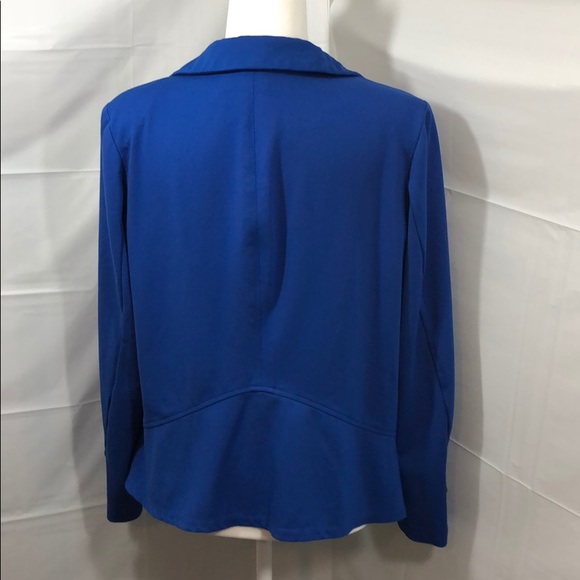LOGO by Lori Goldstein Blue Stylist Ponte Blazer - Picture 6 of 14